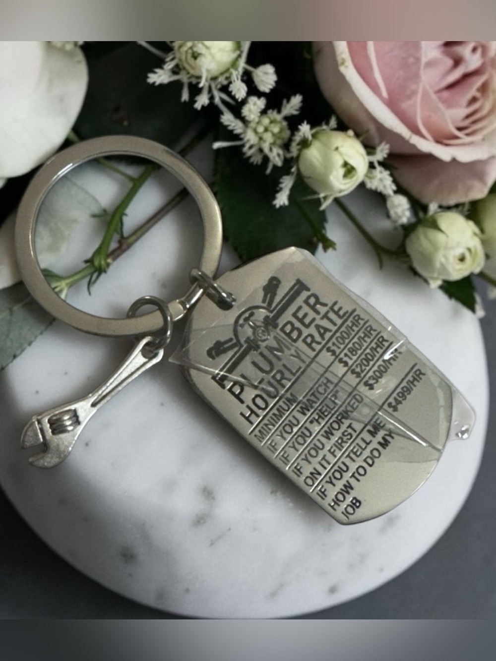 NWT Silver Plumber Keychain